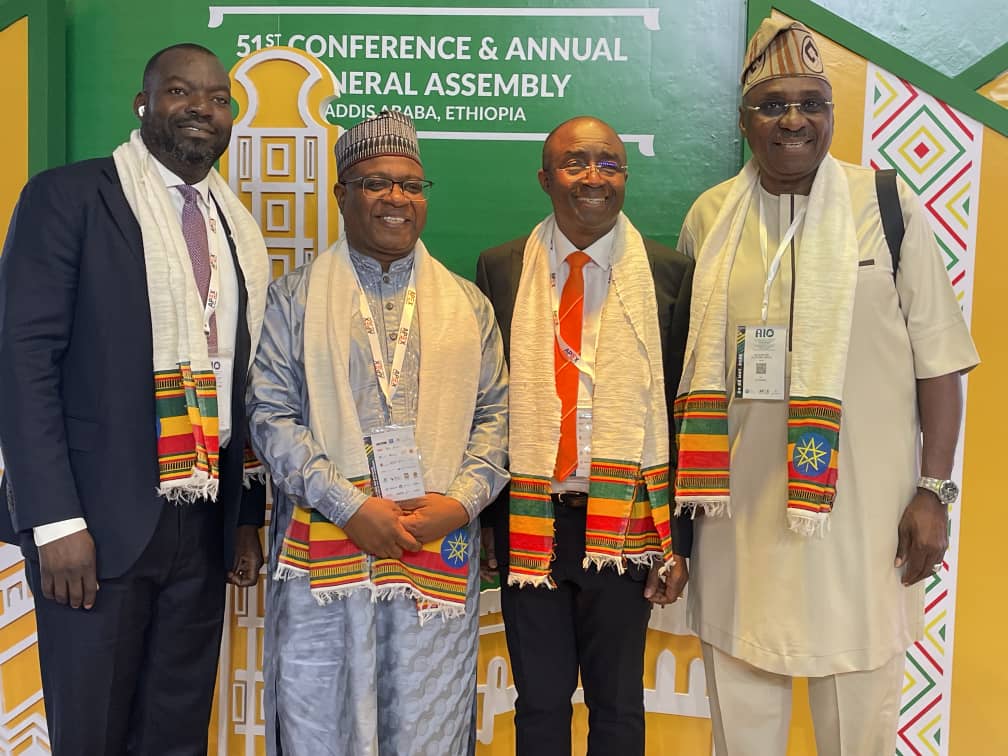 Photo: Olatunde-Agbeja, Kwaringa, Olasupo Sogelola, Edeh Photo: Ojumah, Oyetunji, Sogelola, Edeh at ongoing AIO conference in Addis Ababa, Ethiopia