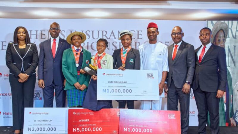 13-year-old Rhema-Love Abraham emerges winner of 2025 Heirs Insurance Essay Championship