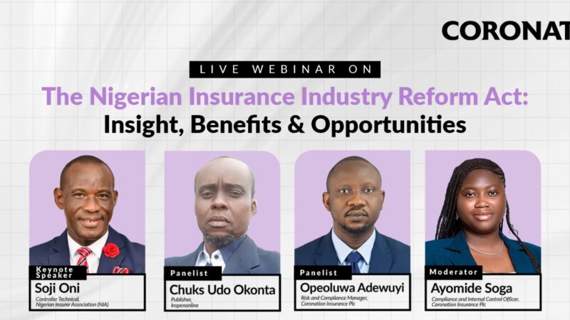 Coronation Insurance webinar unearths robust knowledge on new Insurance Reform Act