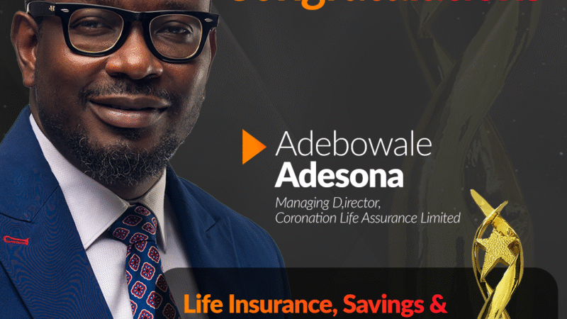 Coronation Life Assurance MD/CEO Adebowale Adesona wins Leadership Personality of the Year 2025 award