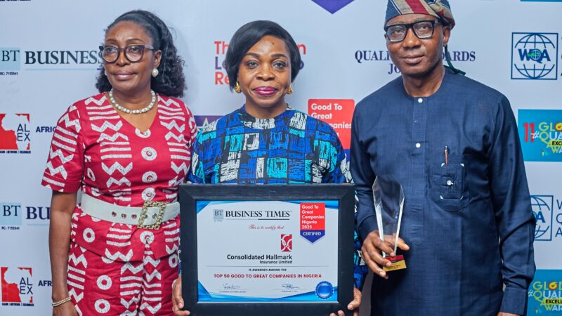 Photo: Consolidated Hallmark Insurance emerges among Top 50 Good To Great Companies in Nigeria 2025