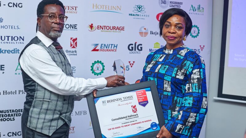 Consolidated Hallmark Insurance named among Top 50 Good To Great Companies In Nigeria