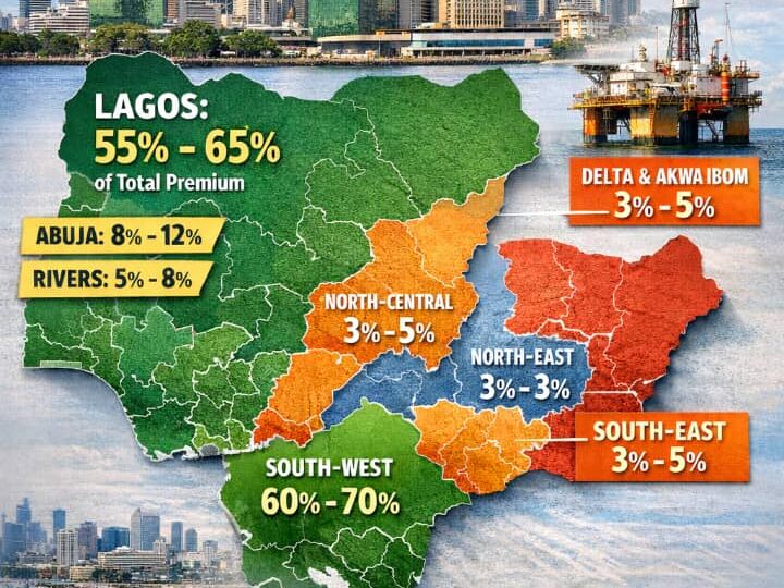 Lagos leads as insurance premium generation remains skewed across states